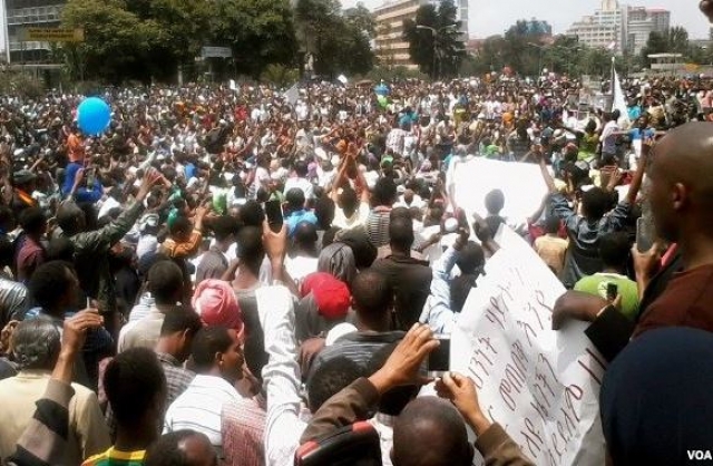 Protests against Ethiopian human rights record